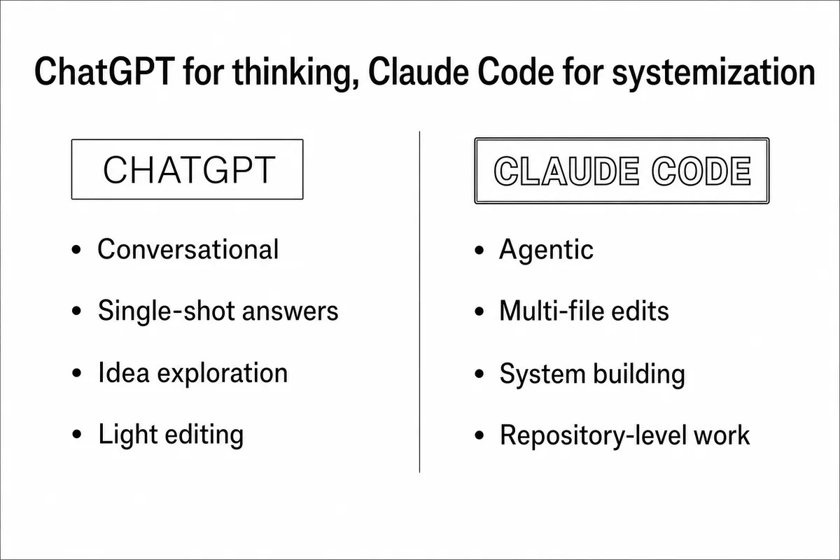 ChatGPTとClaude Codeの比較マトリクス：用途別の使い分け